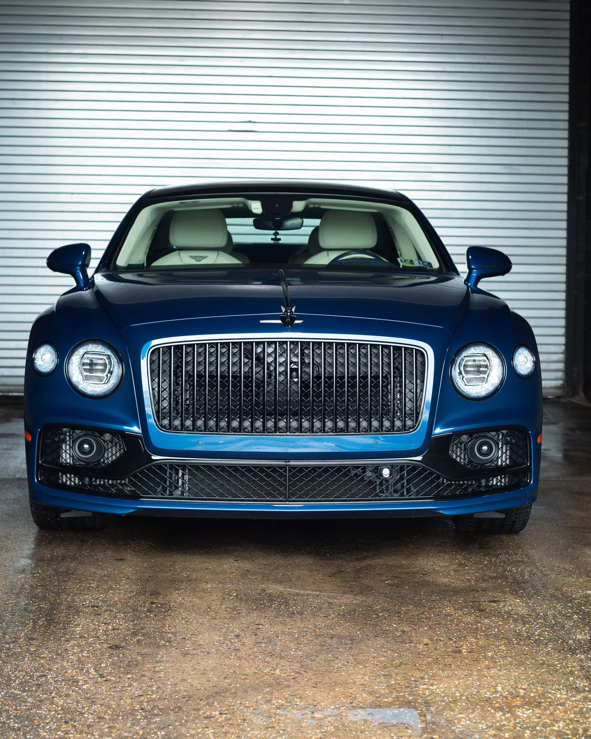 Blue Bentley front grille - paint protection film